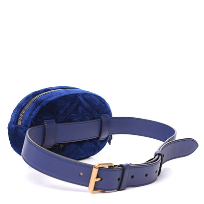Gucci Velvet Matelasse GG Marmont Belt Bag 85 34 Cobalt Blue 2 of 10