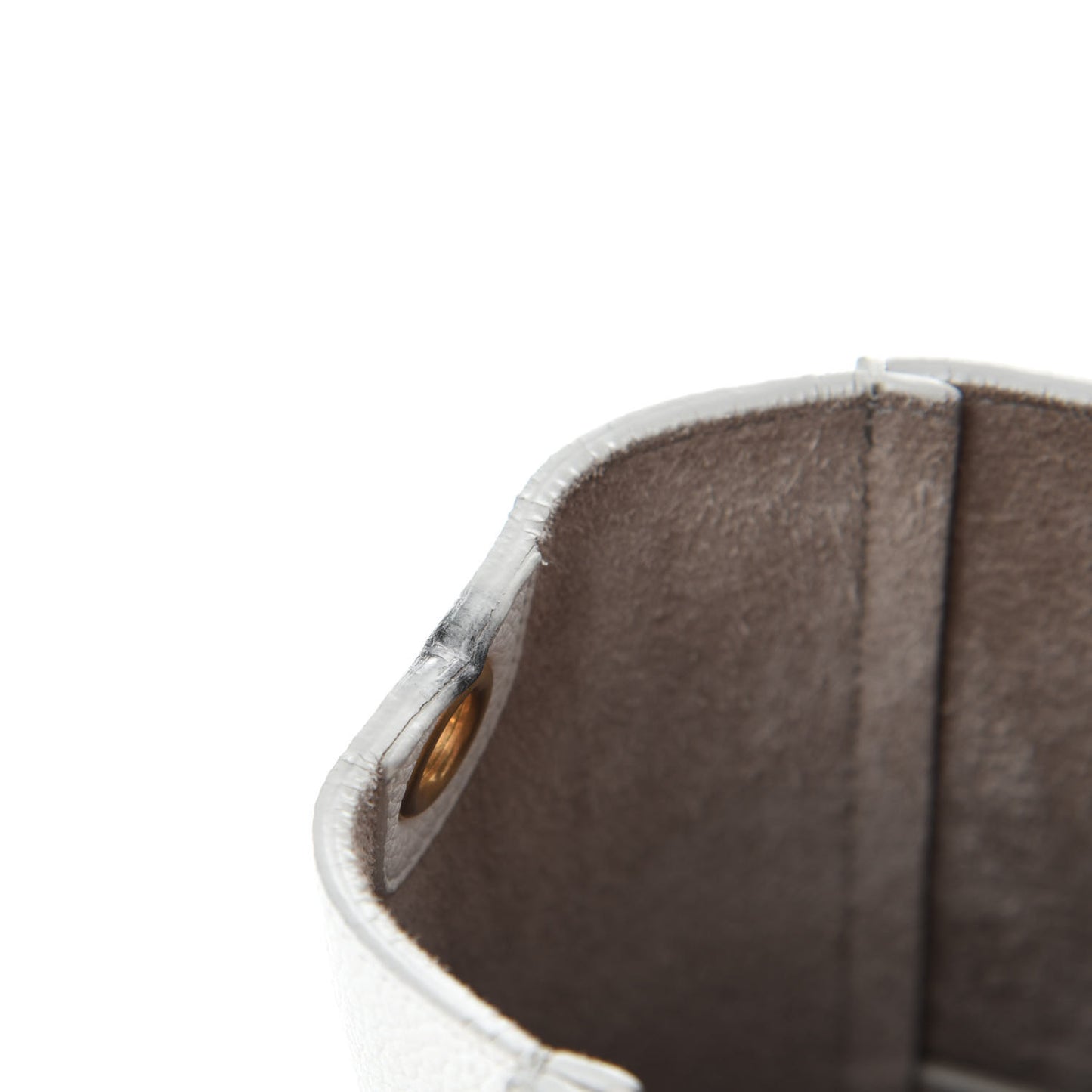 Soft Grained Calfskin Small Sangle Bucket Bag White