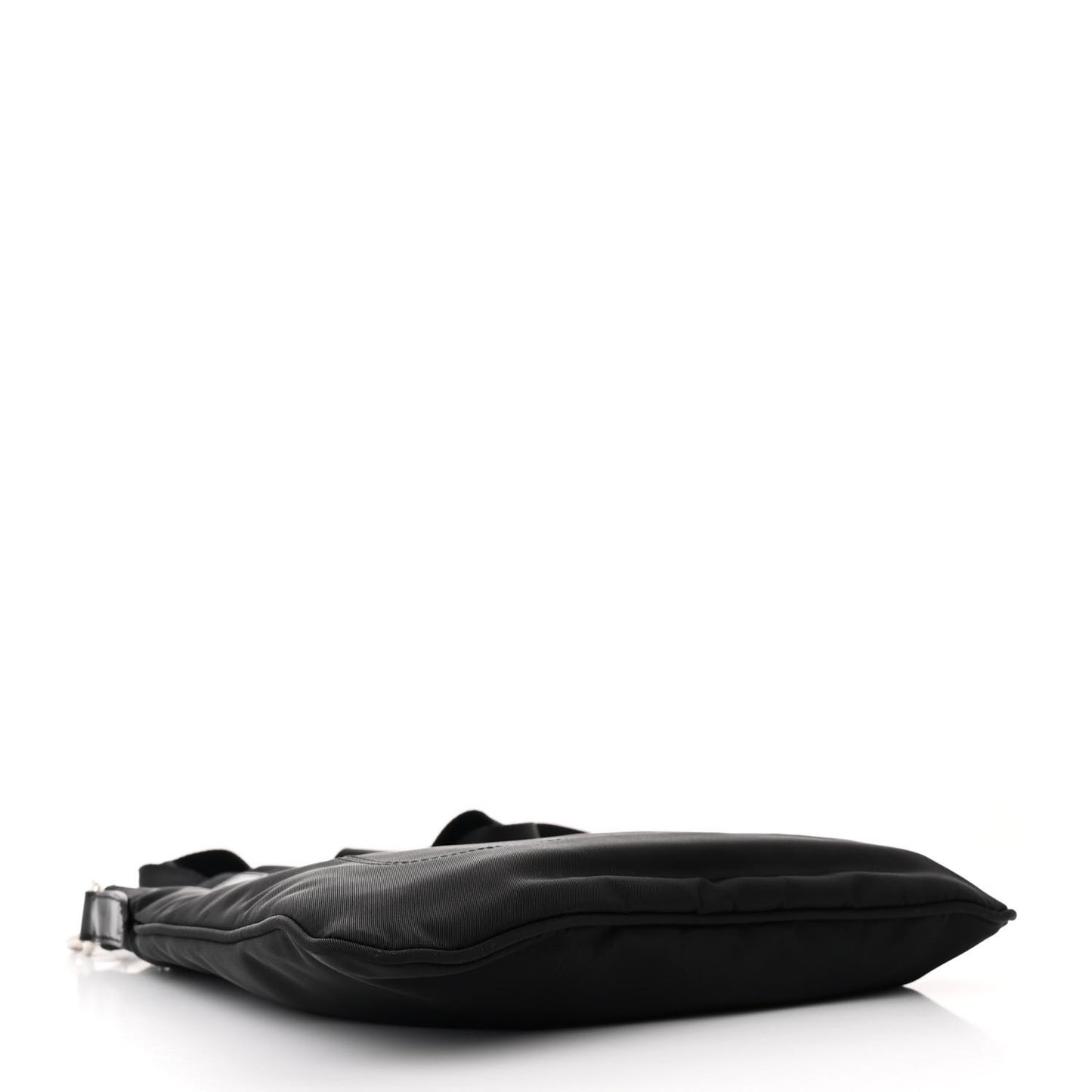 Tessuto Nylon Saffiano Flat Messenger Bag Black