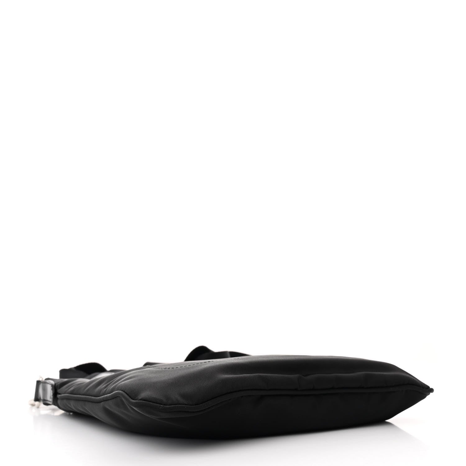 Prada Tessuto Nylon Saffiano Flat Messenger Bag Black 4 of 11