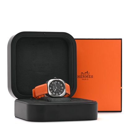 Hermes DLC Coated Titanium Rubber 39mm H08 Automatic Watch Orange 5 of 5
