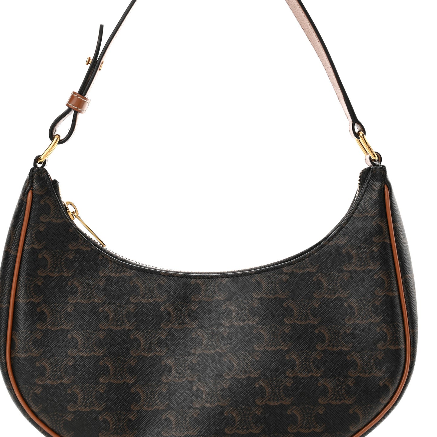 Triomphe Canvas Calfskin Ava Shoulder Bag Tan