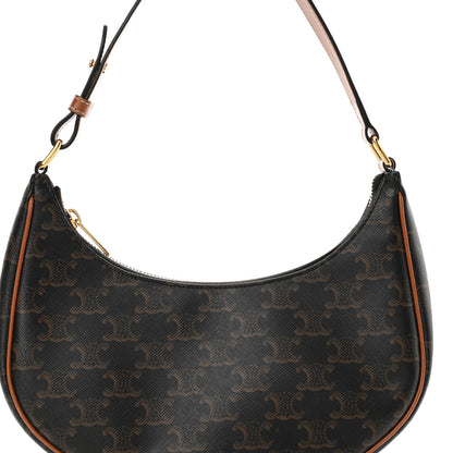 Celine Triomphe Canvas Calfskin Ava Shoulder Bag Tan 10 of 16