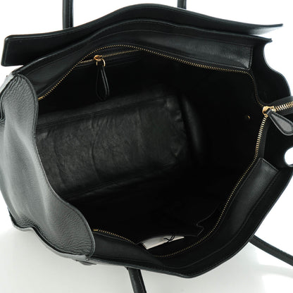 Celine Drummed Calfskin Shoulder Luggage Black 5 of 8