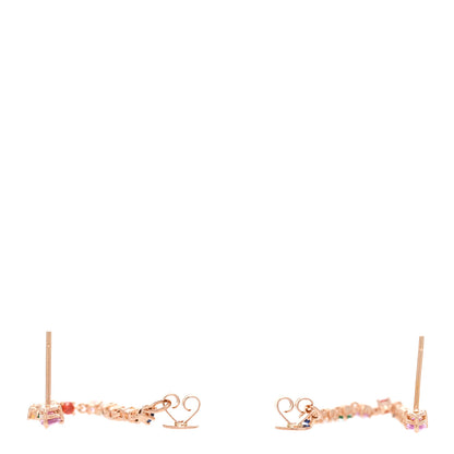 Anita Ko 18K Rose Gold Diamond Rainbow Sapphire Emerald Loop Earrings 4 of 4