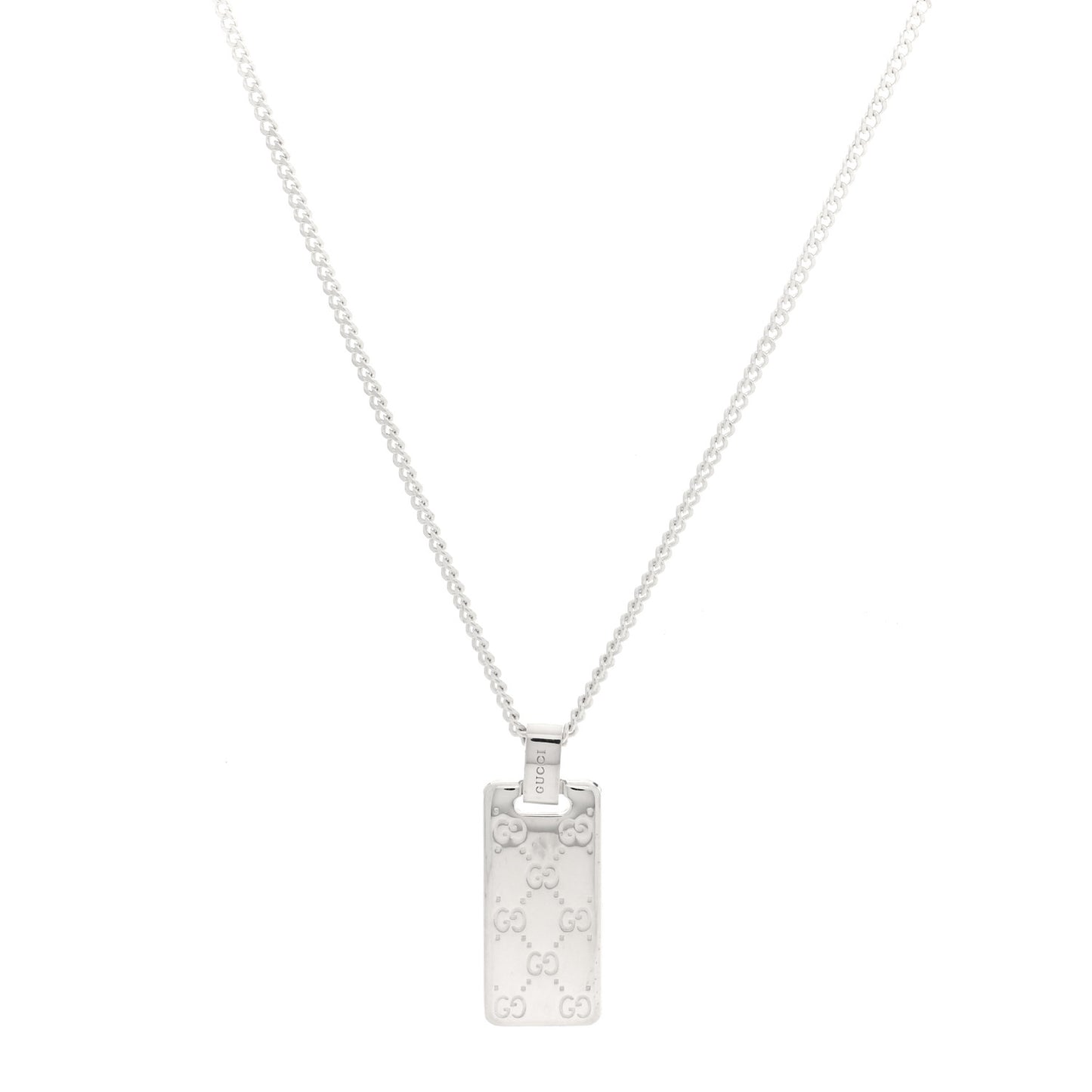 Sterling Silver Signature Tag Pendant Necklace