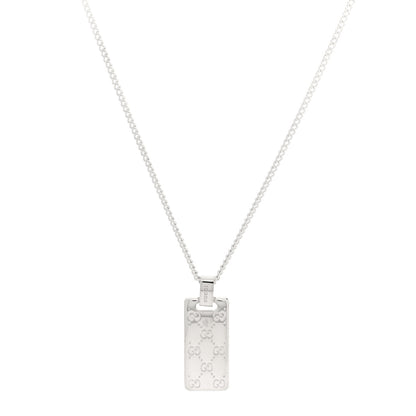 Gucci Sterling Silver Signature Tag Pendant Necklace 1 of 4