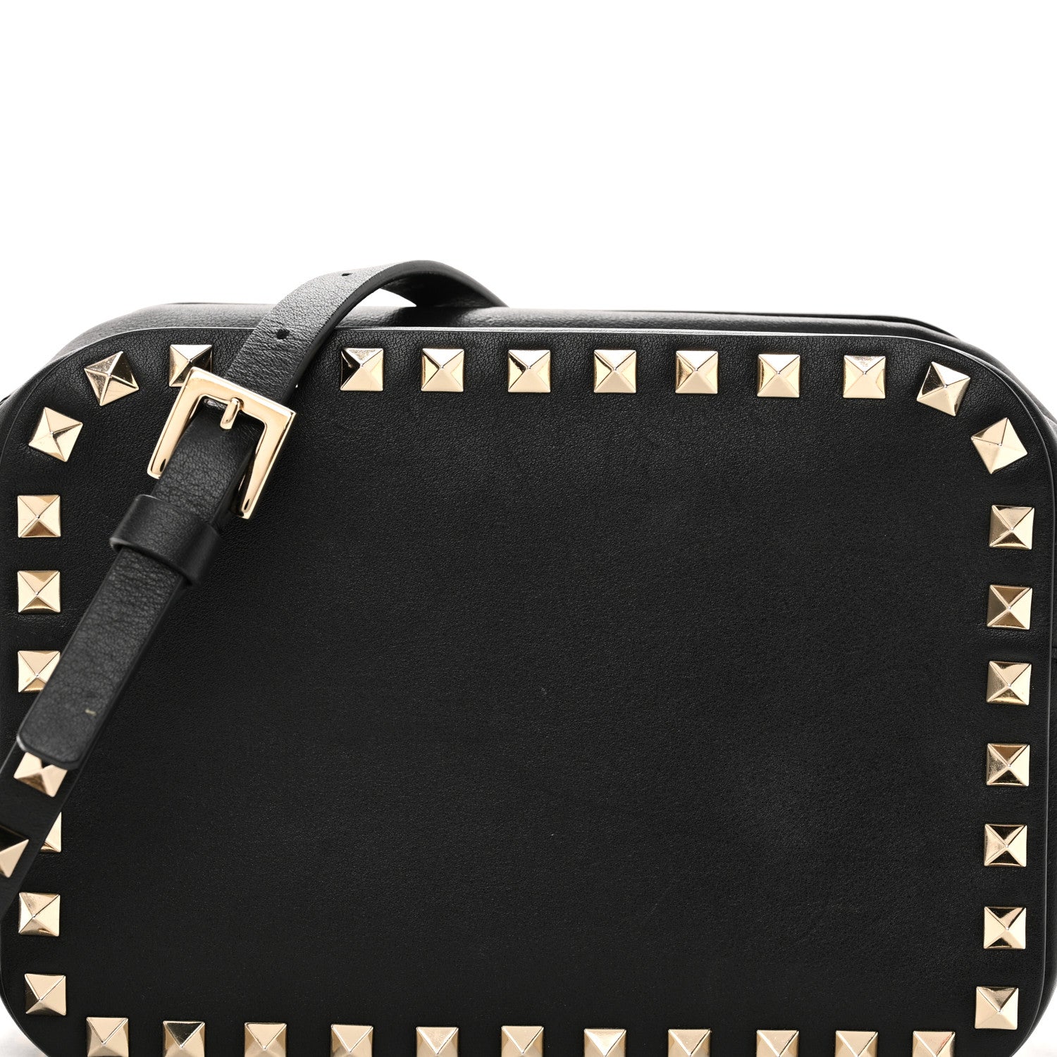 Valentino Garavani Calfskin Rockstud Camera Crossbody Bag Black 7 of 9