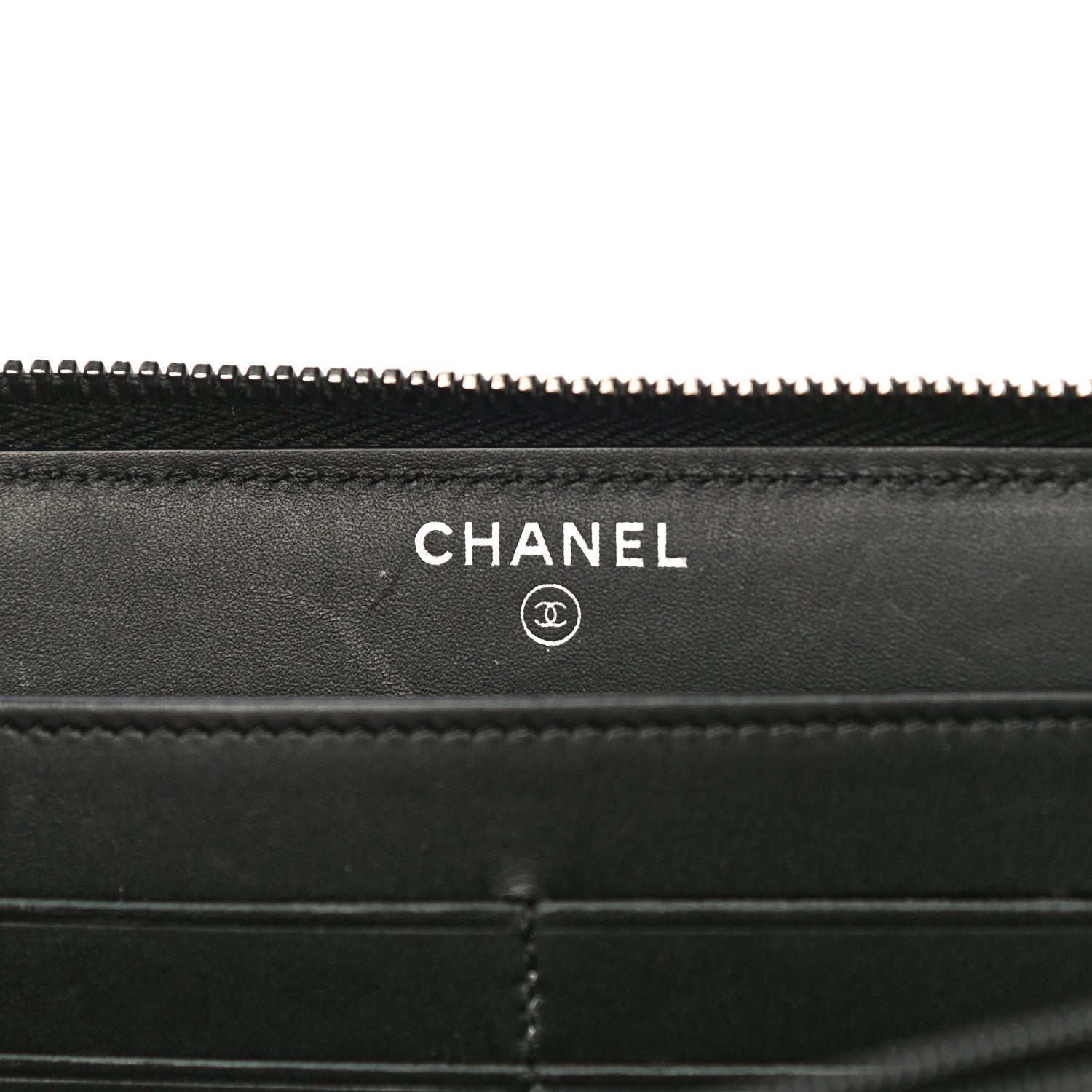 Chanel Glazed Calfskin Quilted Small Coco Boy Zip Around Wallet Black 6 of 12