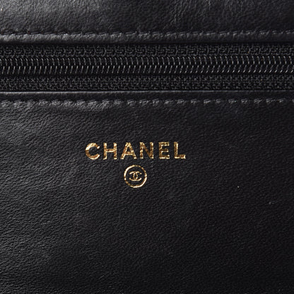 Chanel Lambskin Quilted Wallet On Chain WOC Black 6 of 12
