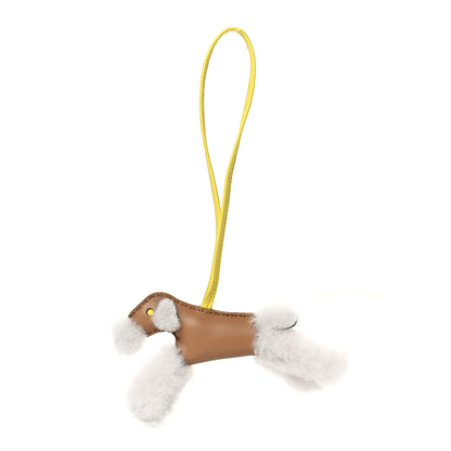 Hermes Milo Lambskin Shearling Budy Charm Chai Lime 4 of 5