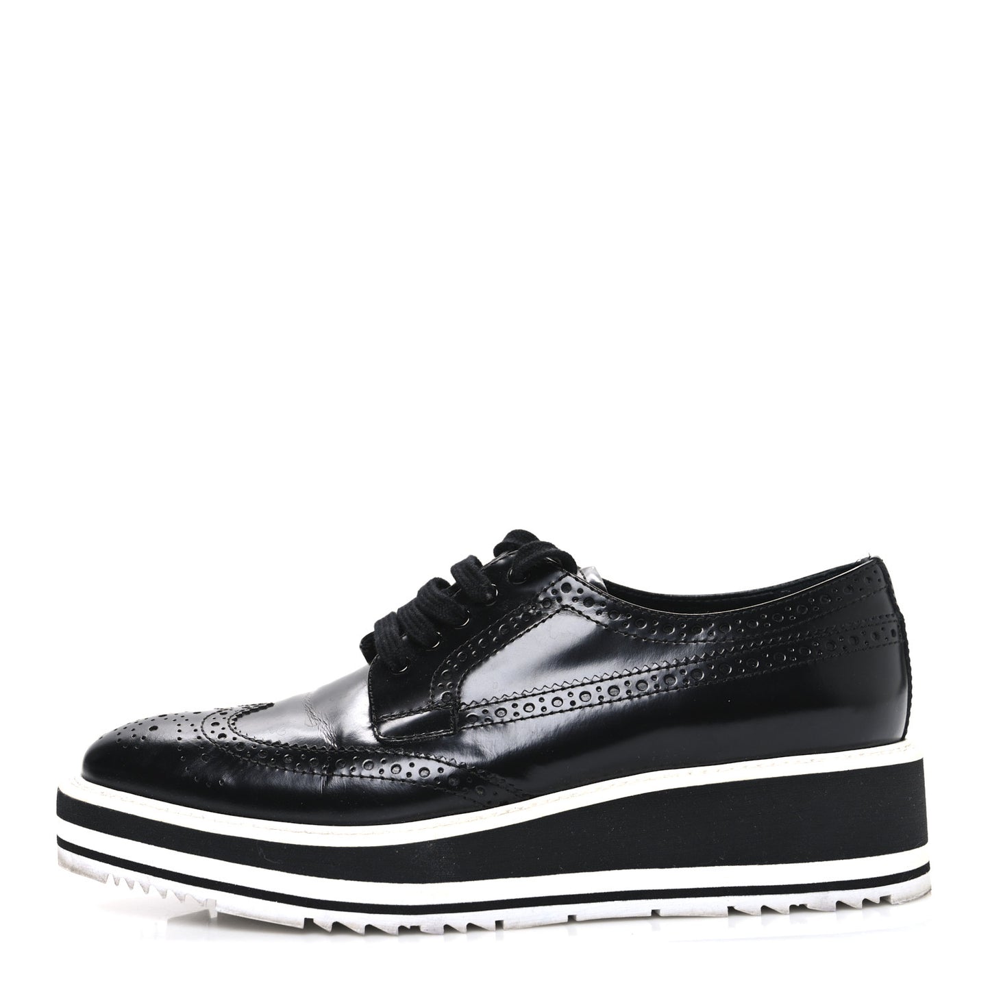 Spazzolato Lace Up Loafers 38.5 Black