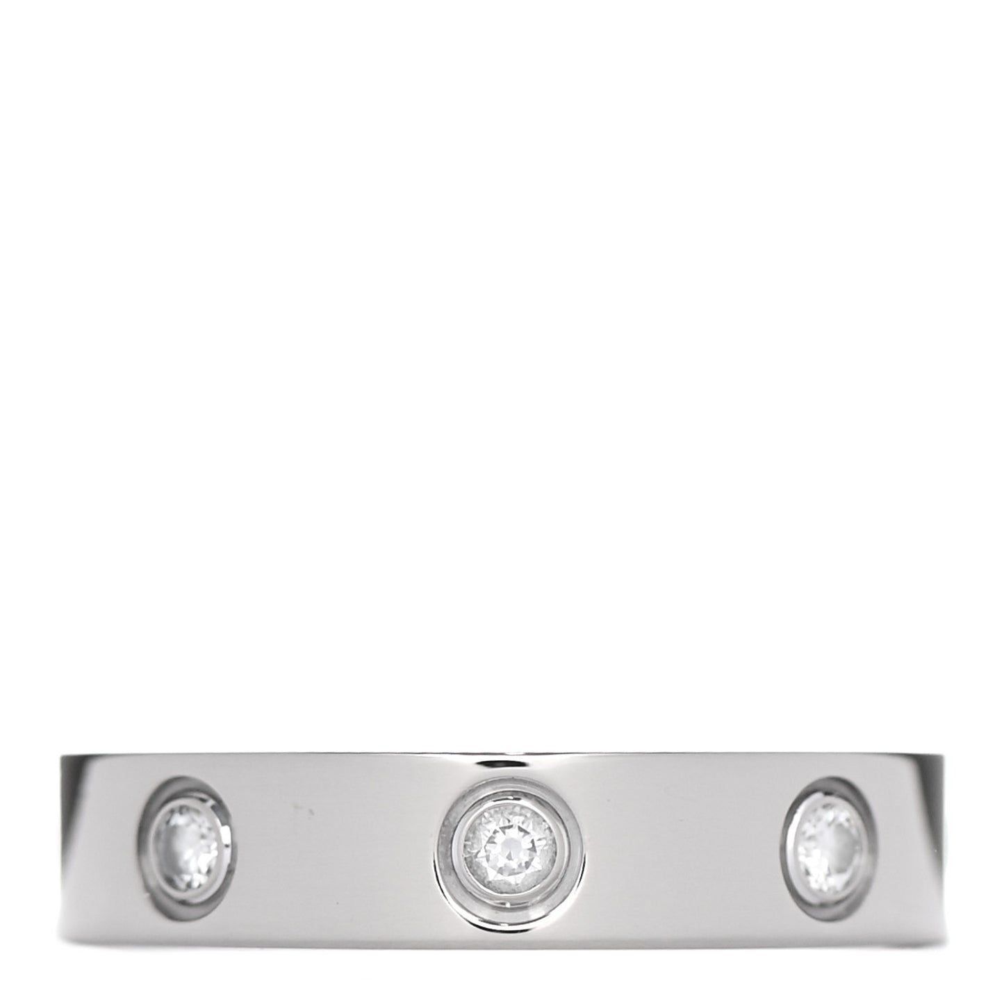 18K White Gold 8 Diamond 4mm Wedding Band LOVE Ring 49 5