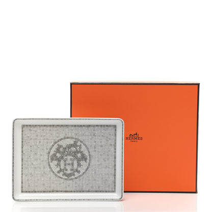 Hermes Porcelain Mosaique Au 24 Sushi Plate Platine 7 of 7