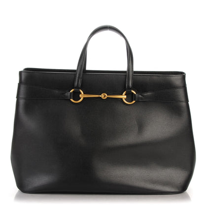 Gucci Textured Calfskin Large Bright Bit Tote Black 1 of 9