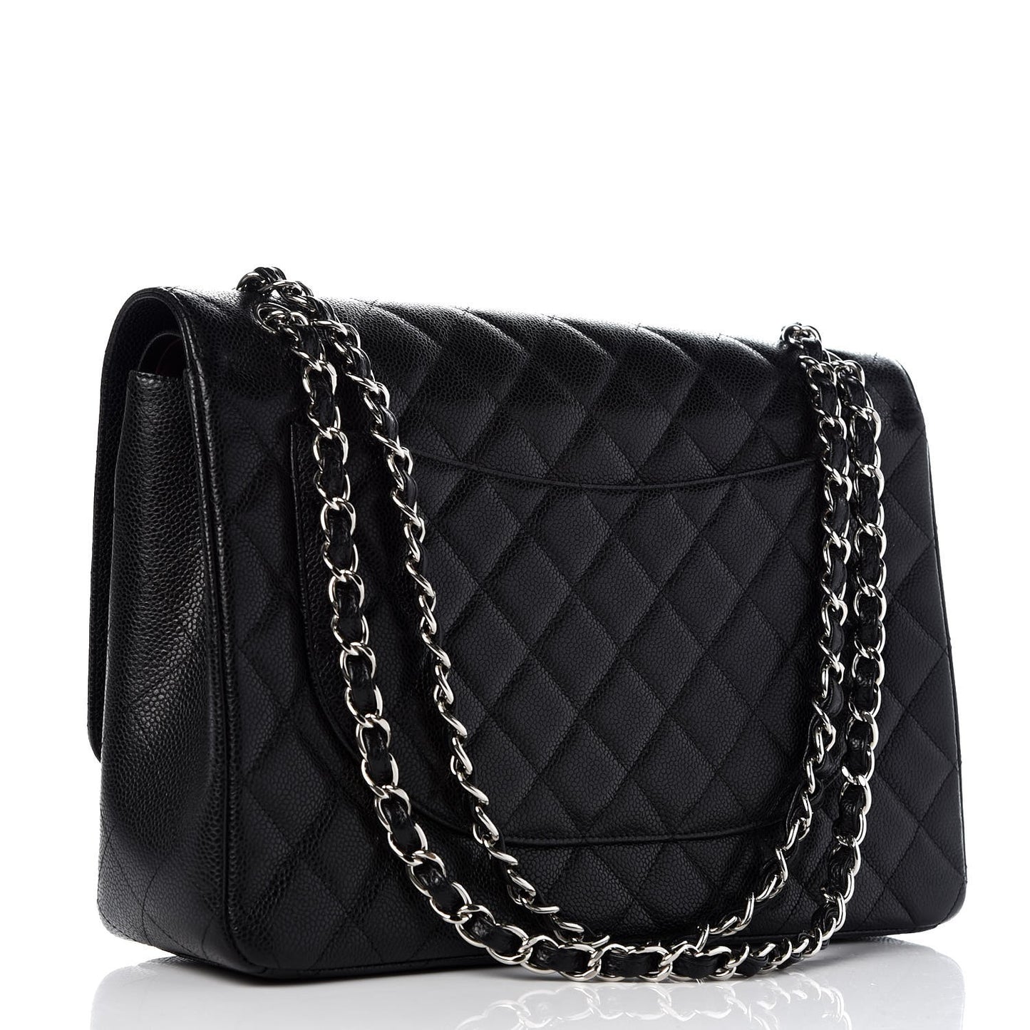 Caviar Quilted Maxi Double Flap Black