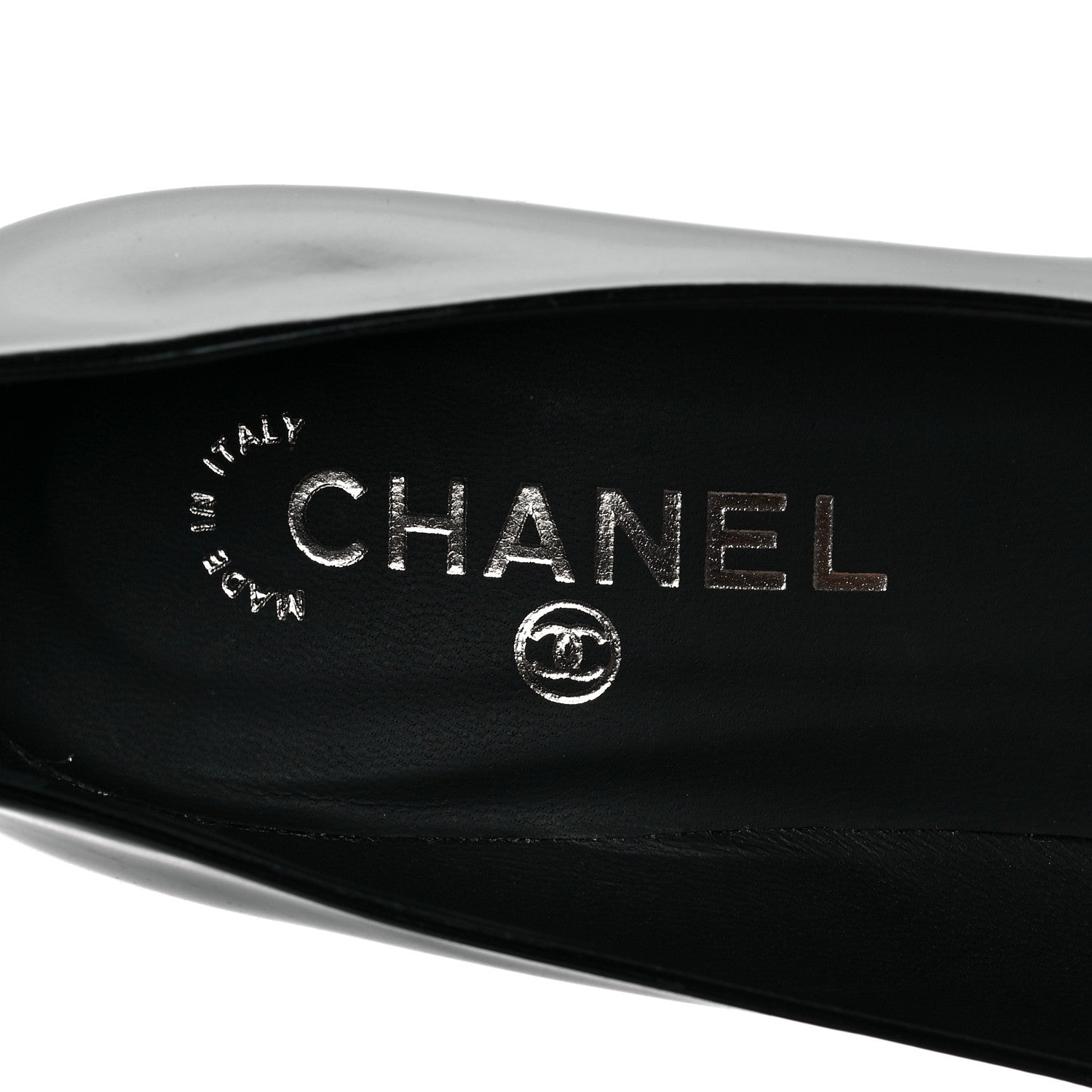 Chanel Patent Camellia CC Cap Toe Pumps 37 Black 9 of 9