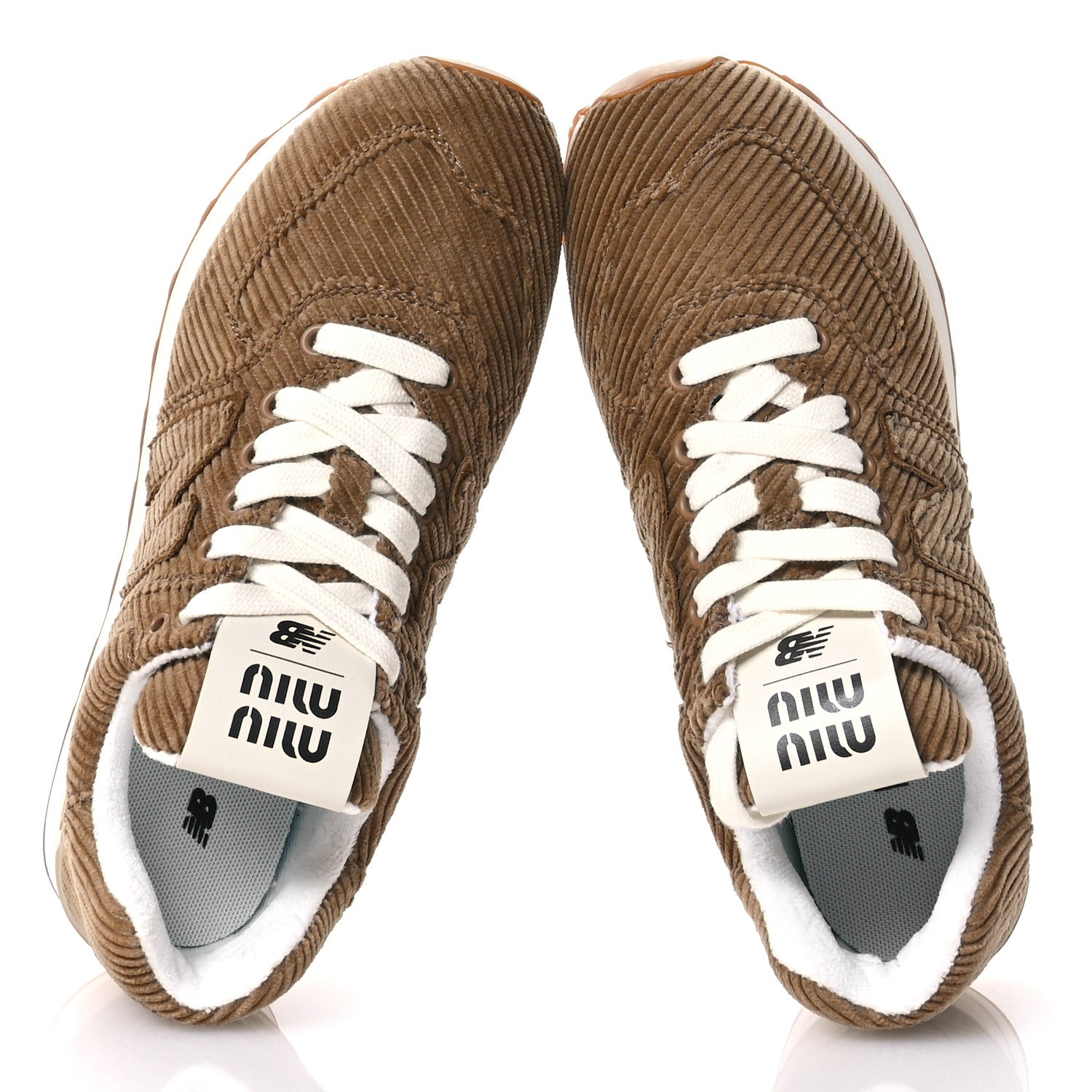 Miu Miu X NEW BALANCE Velvet Corduroy 574 Sneakers 35.5 Cannella 2 of 8