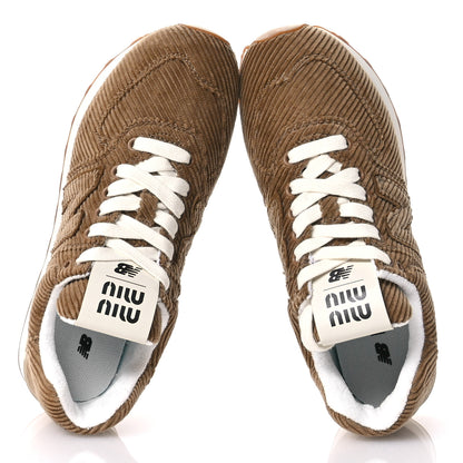 Miu Miu X NEW BALANCE Velvet Corduroy 574 Sneakers 35.5 Cannella 2 of 8