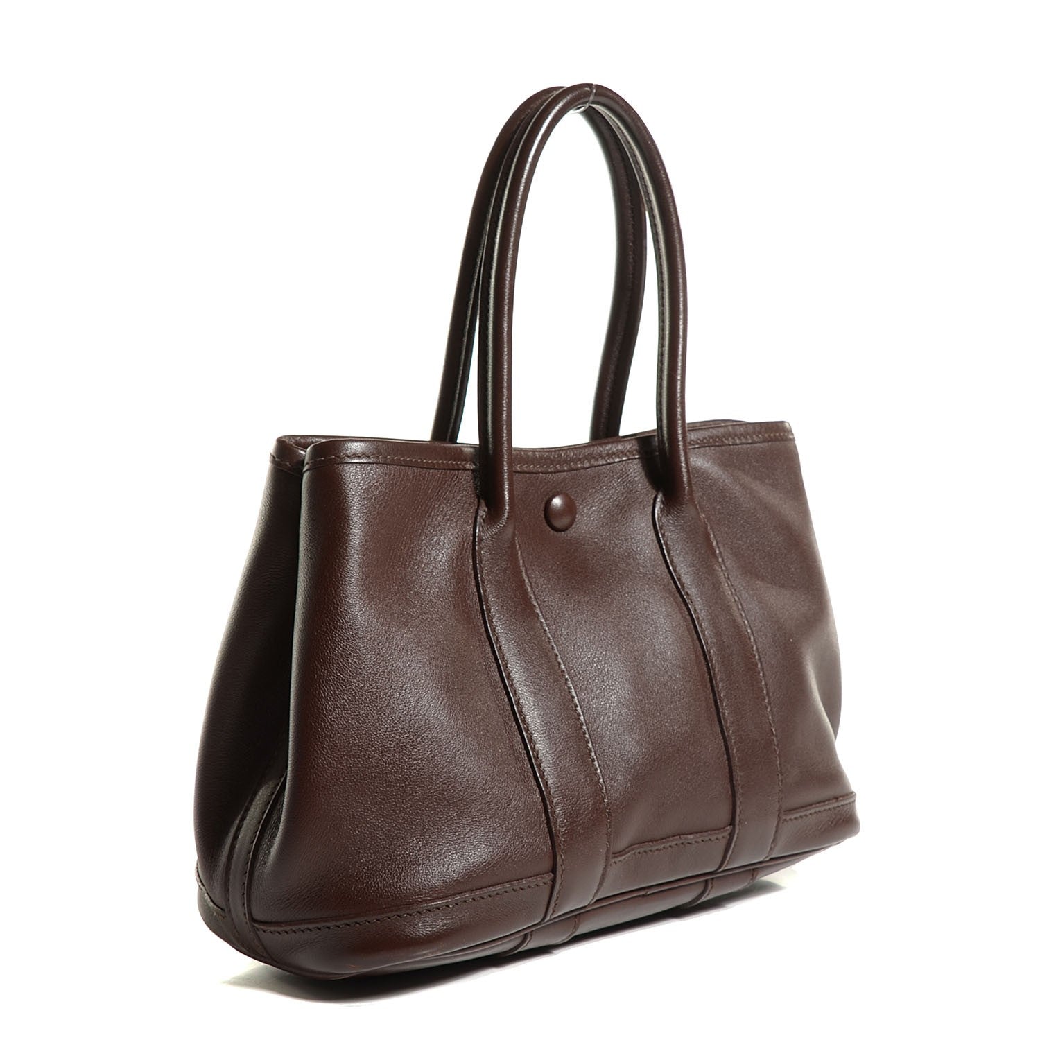 Hermes Veau Swift Bolduc Twilly Garden Party TTPM Tote Chocolate 3 of 12