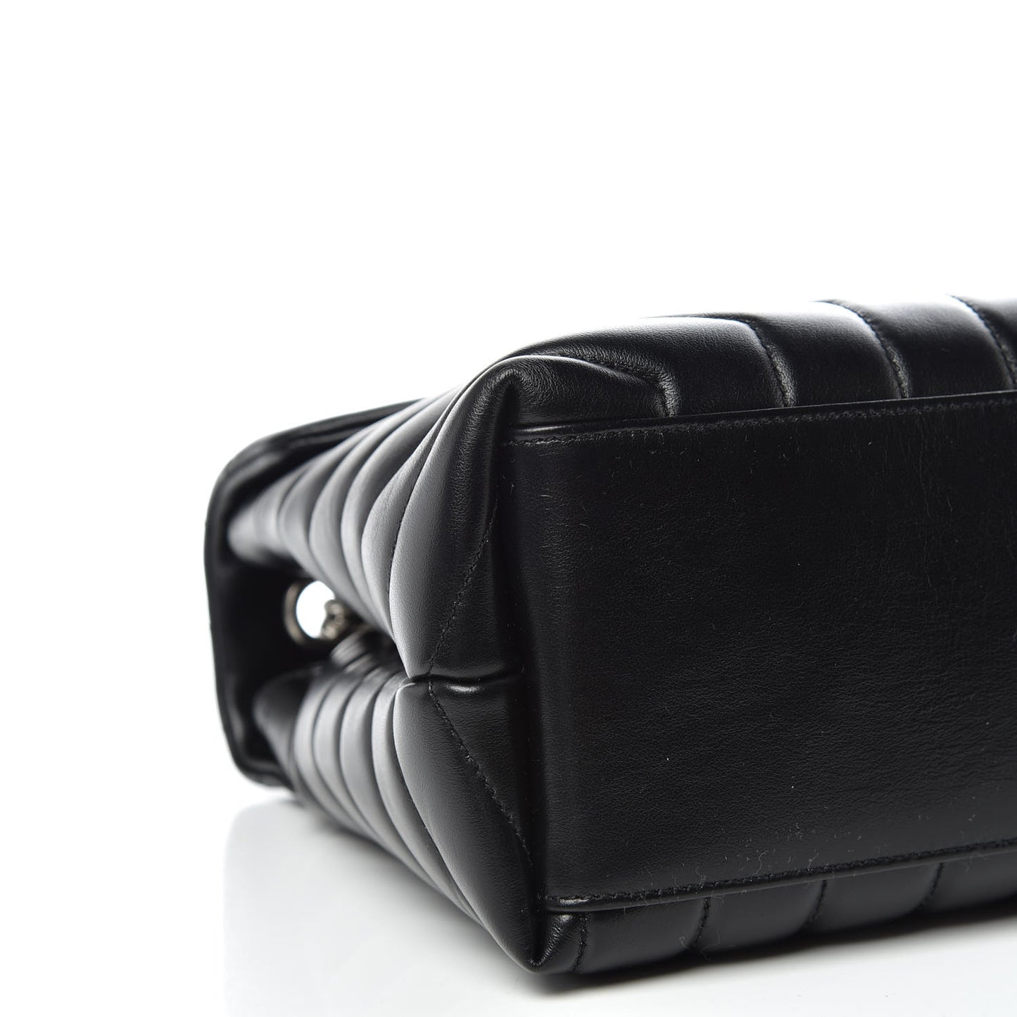 Calfskin Y Quilted Monogram Medium Loulou Chain Satchel Black