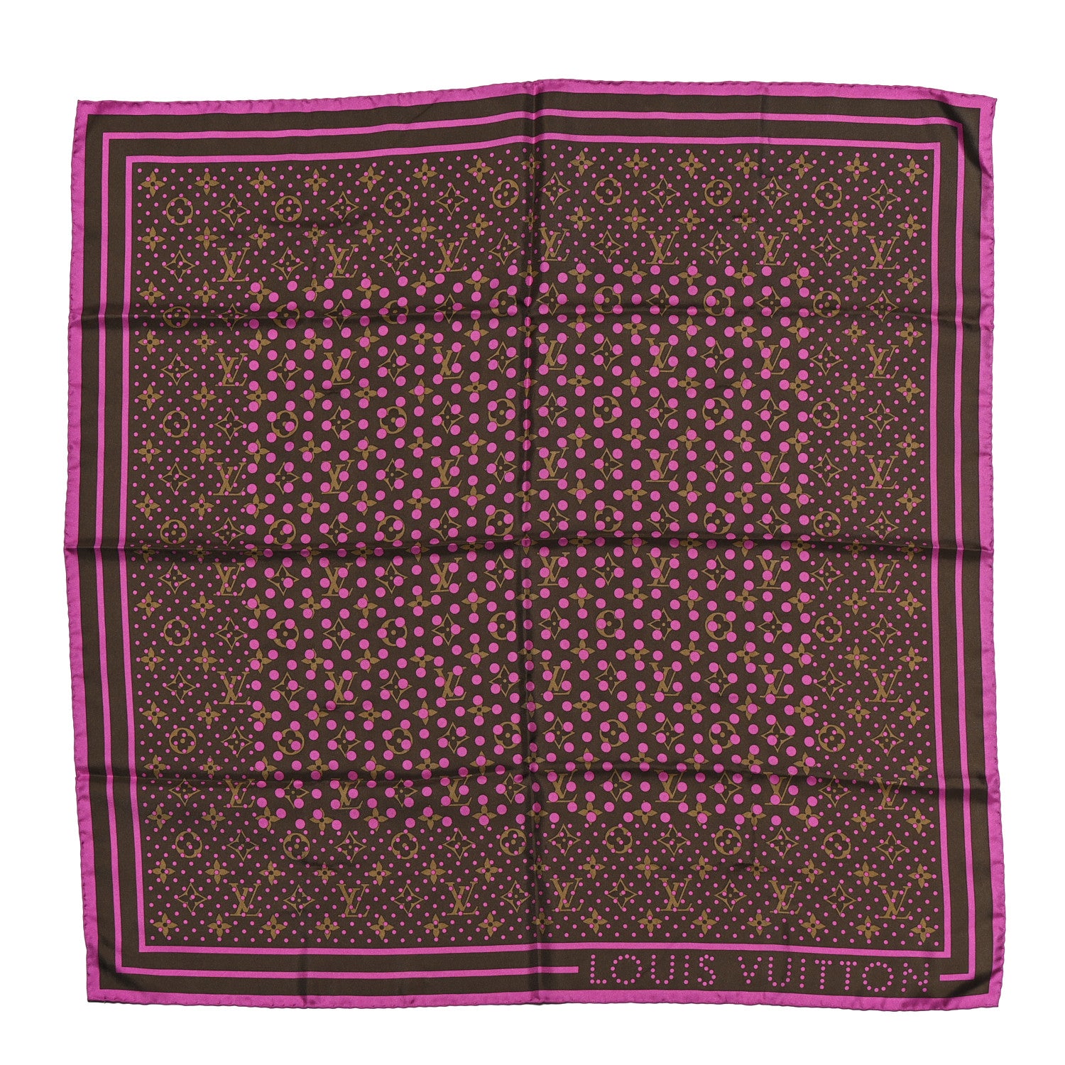 Louis Vuitton Silk Monogram Perforated Scarf Fuchsia 1 of 3