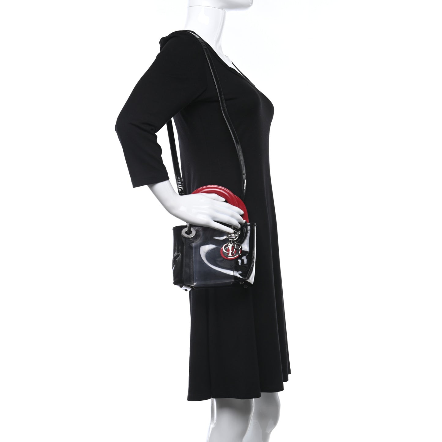 Patent PVC Mini Lady Dior Black Red