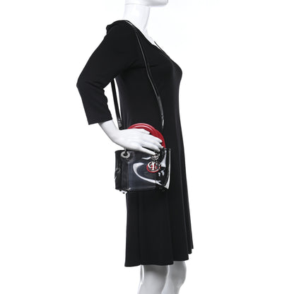 Christian Dior Patent PVC Mini Lady Dior Black Red 2 of 8