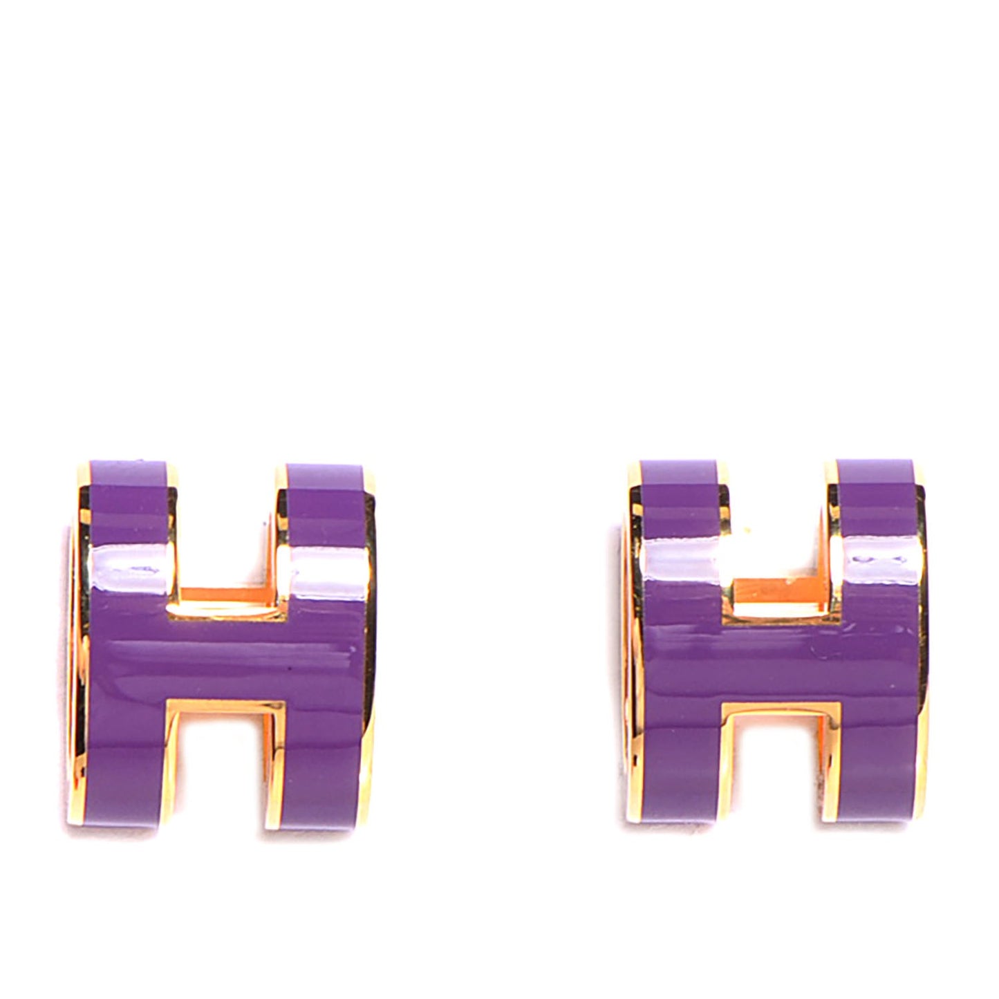 Lacquered Pop H Earrings Purple