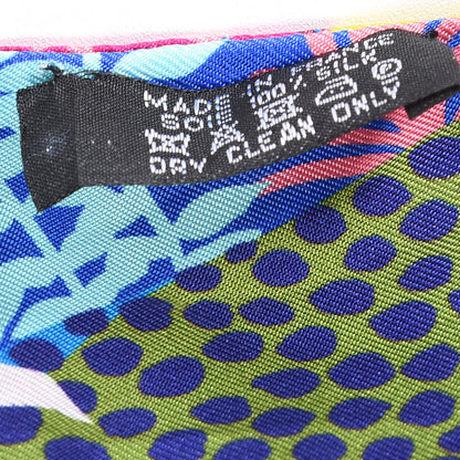 Hermes Silk Under The Waves Twilly Bleu Azur Jaune Fuchsia 3 of 6