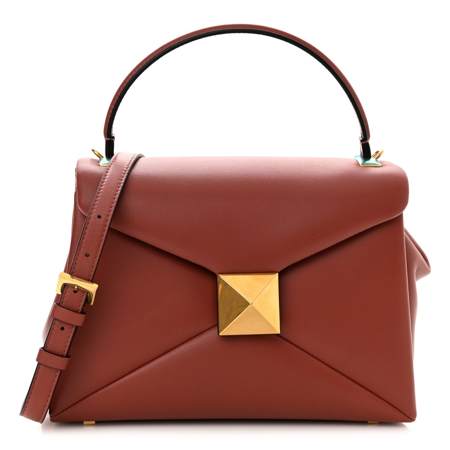 Nappa Small One Stud Top Handle Bag Gingerbread