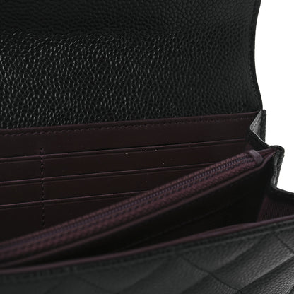 Chanel Caviar Quilted Large Gusset Flap Wallet Black 9 of 11