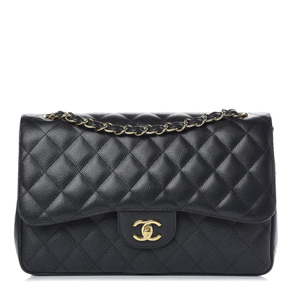 Chanel Caviar Quilted Jumbo Double Flap Black 1 of 17