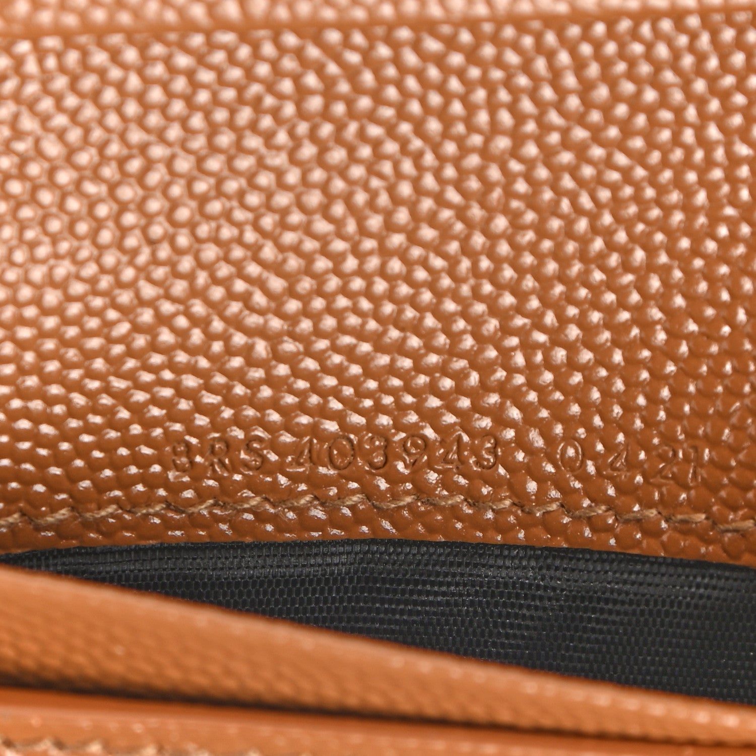 Saint Laurent Grain De Poudre Matelasse Chevron Small Monogram Envelope Wallet Natural Dark 7 of 7