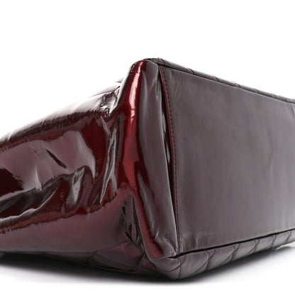Chanel Patent Quilted Grand Shopping Tote GST Dark Bordeaux 9 of 11