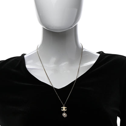 Chanel Crystal Pearl CC Lace Camellia Necklace Gold 2 of 7