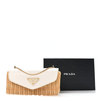 Prada Midollino City Calfskin Mini Bag Naturale White 11 of 11