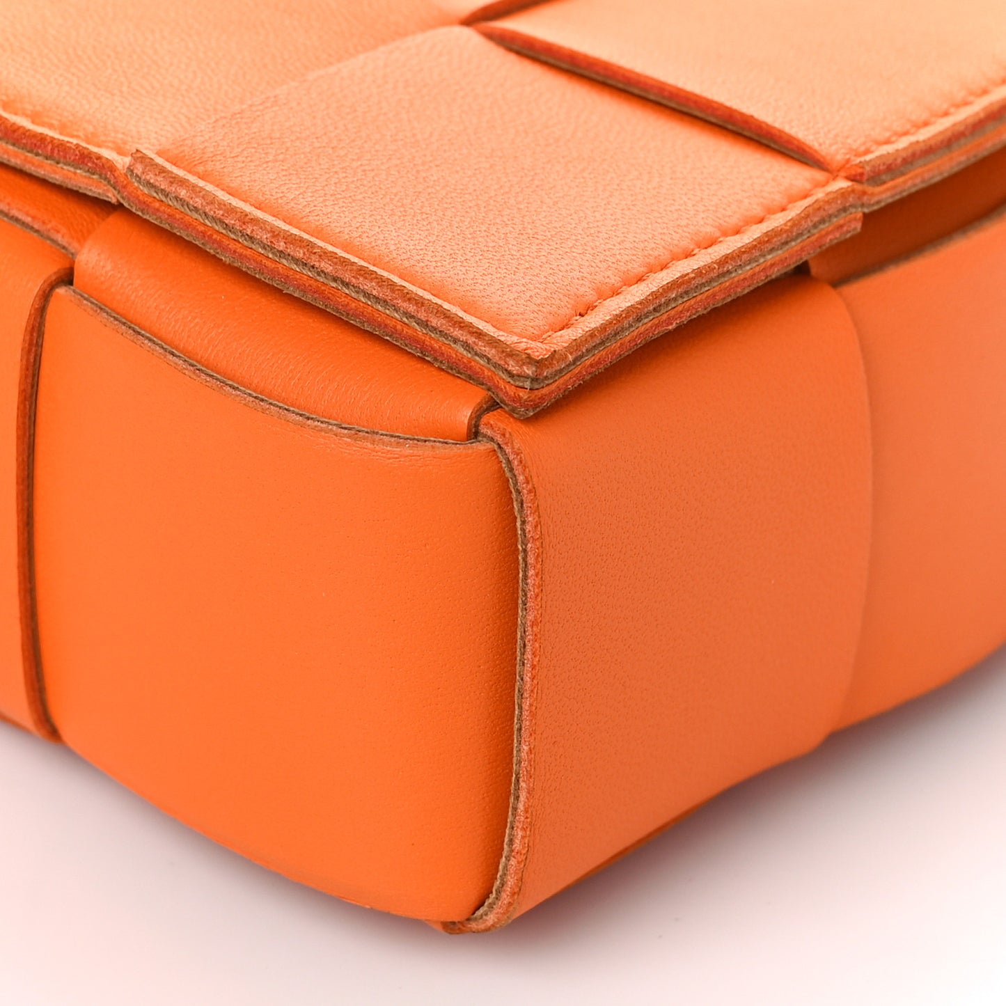 Lambskin Maxi Intrecciato Cassette Crossbody Bag Tangerine