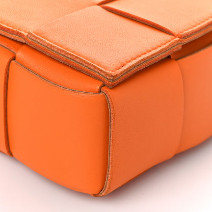Bottega Veneta Lambskin Maxi Intrecciato Cassette Crossbody Bag Tangerine 9 of 9