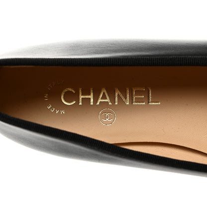Chanel Lambskin Patent CC Cap Toe Ballerina Flats 39 Black 6 of 9