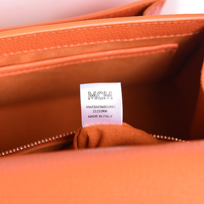 MCM Grained Calfskin Small Patricia Satchel Orange 6 of 10