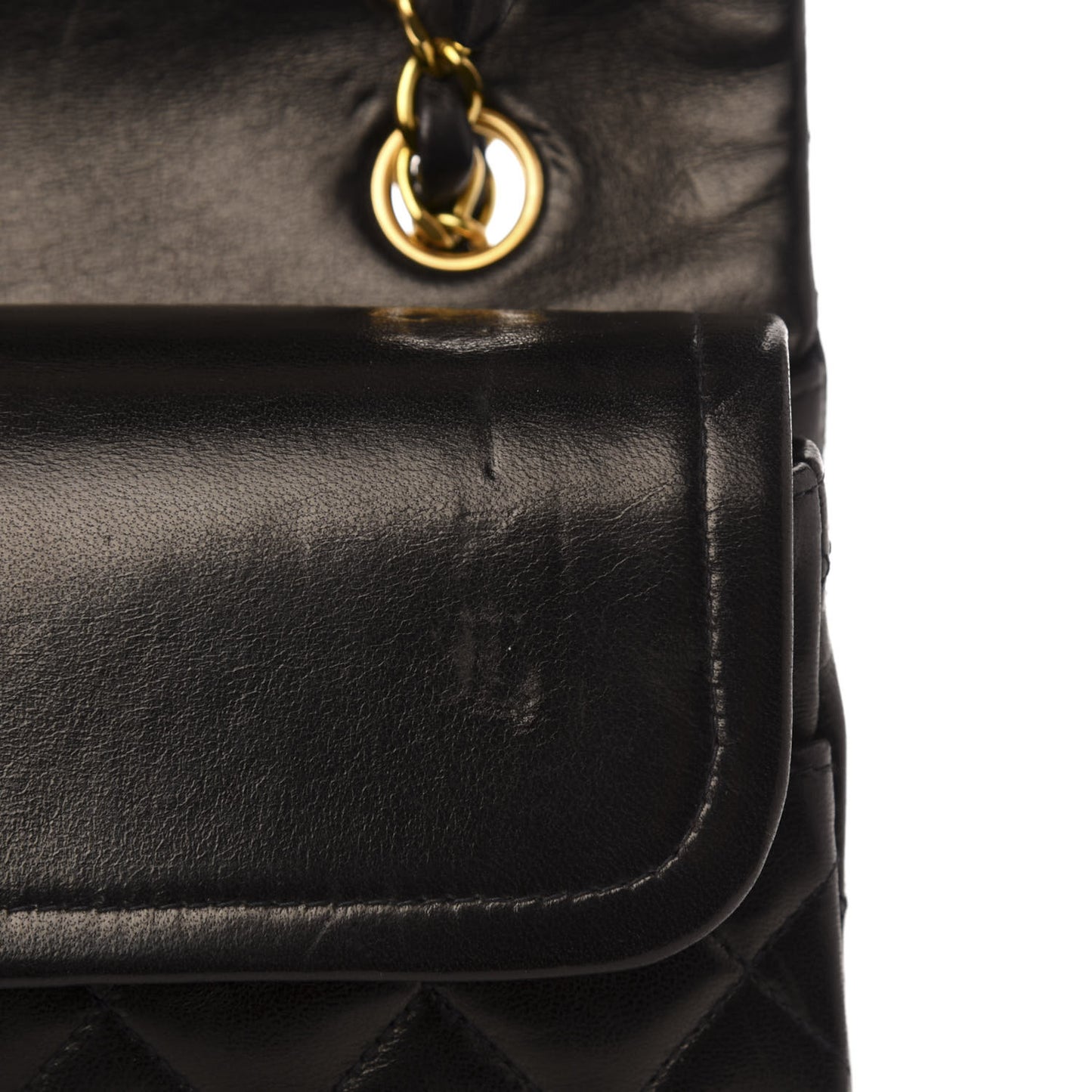 Lambskin Quilted Medium Double Flap Black