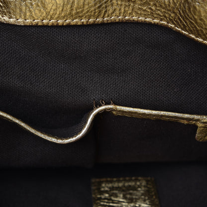 Burberry Haymarket Check Drawstring Claudia Bag Gold 13 of 17