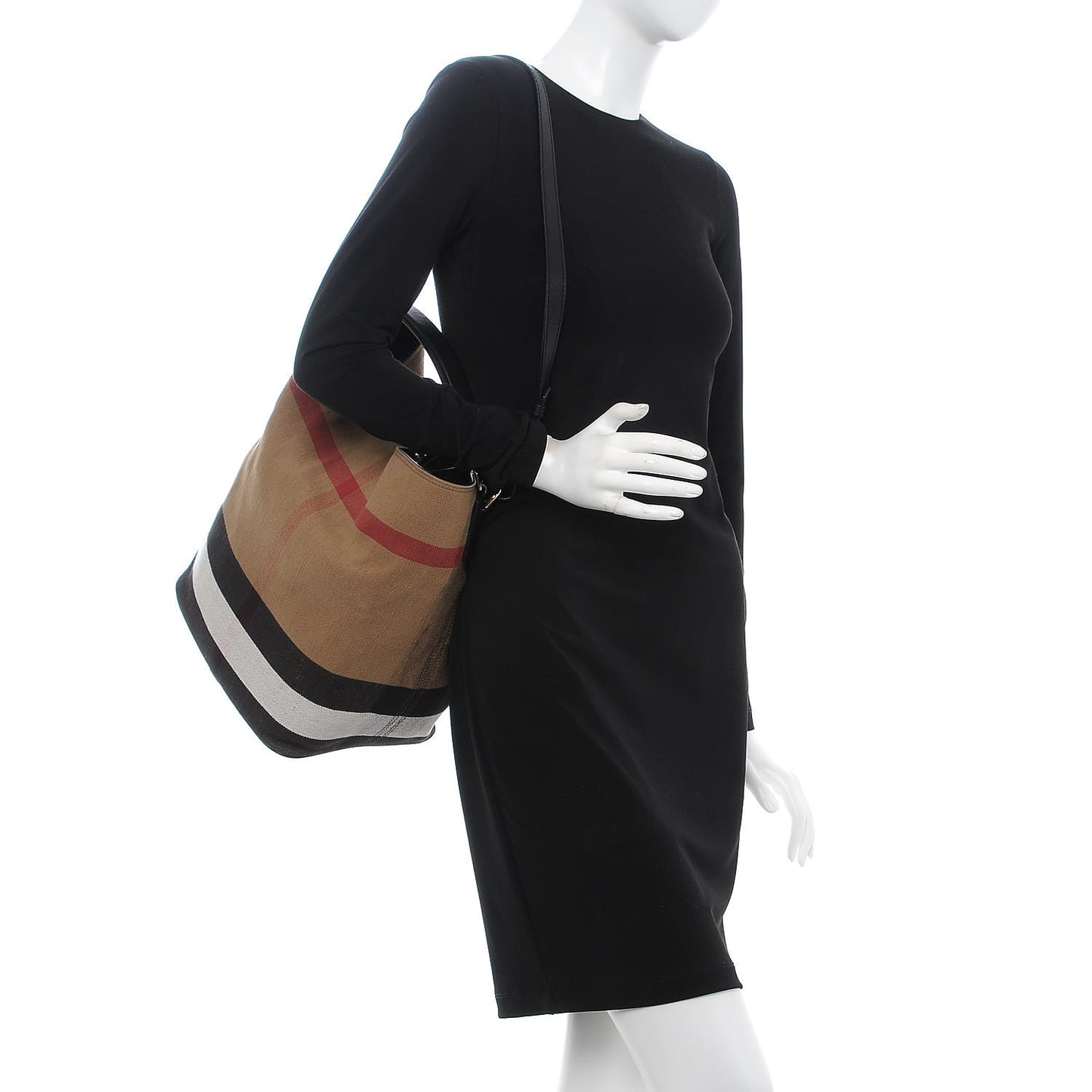 Canvas Mega Check Medium Ashby Hobo Black