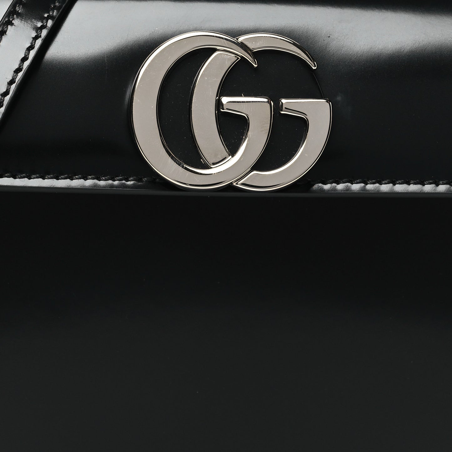 Calfskin Matelasse GG Marmont Half Moon Top Handle Bag Black
