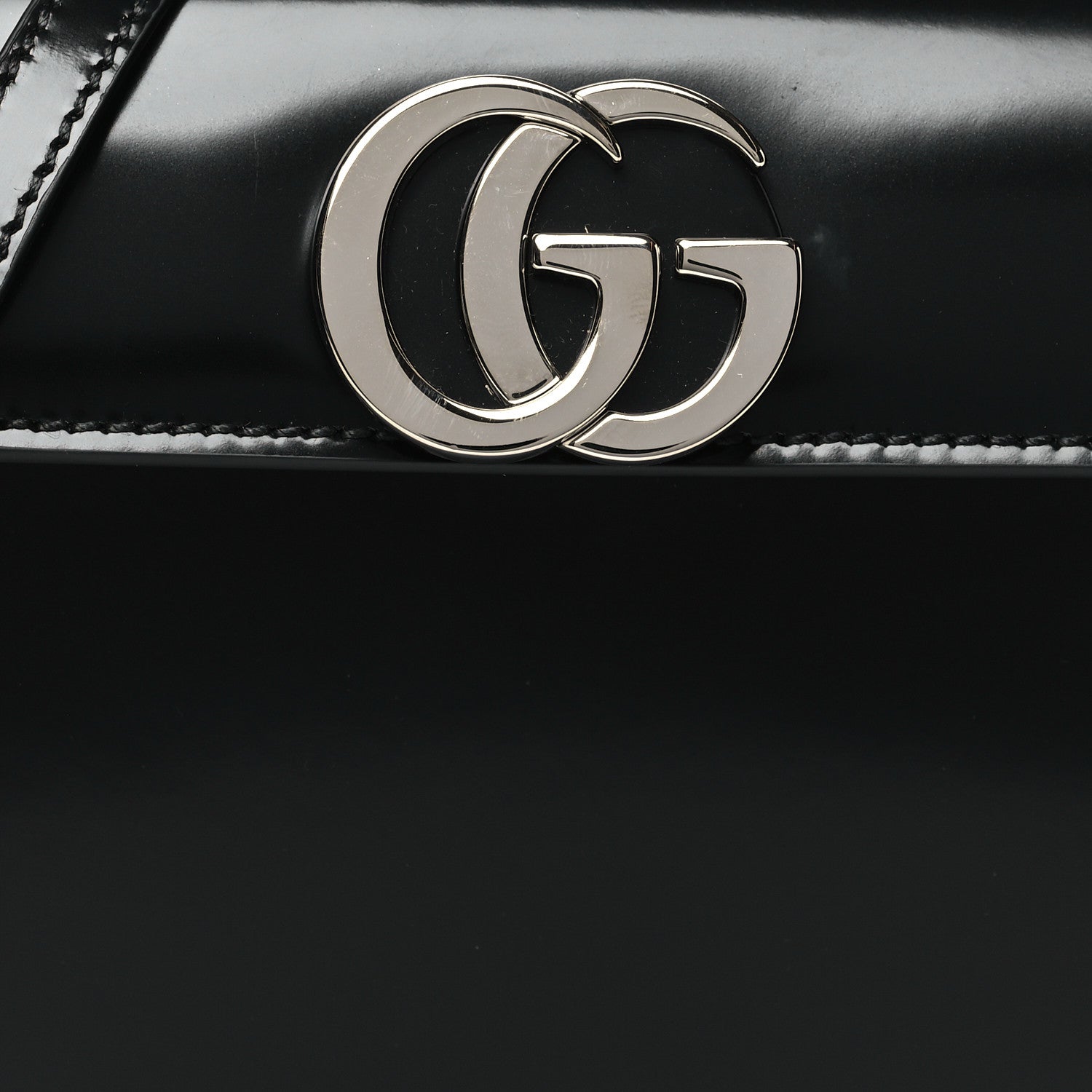Gucci Calfskin Matelasse GG Marmont Half Moon Top Handle Bag Black 8 of 10