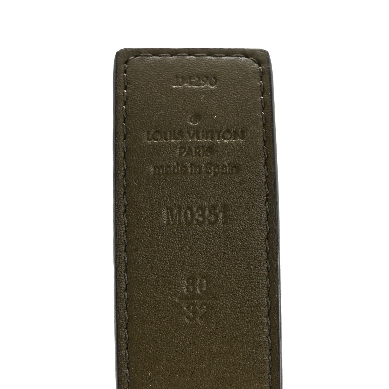 Louis Vuitton Calfskin Monogram 30mm LV Initiales Reversible Belt 80 32 Khaki 7 of 9