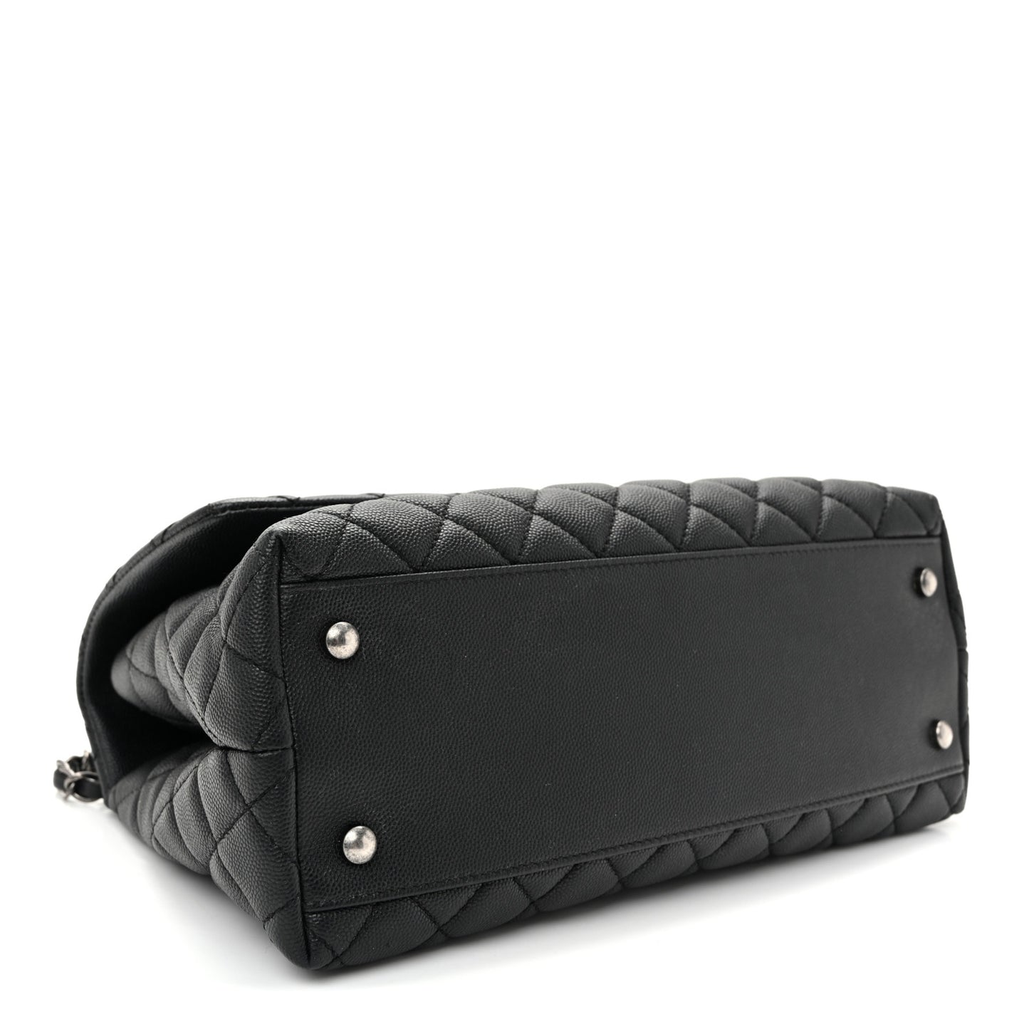 Caviar Quilted Small Coco Handle Flap Black