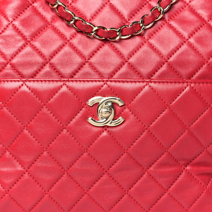 Chanel Lambskin Quilted Small Drawstring Shoulder Bag Dark Pink 8 of 10