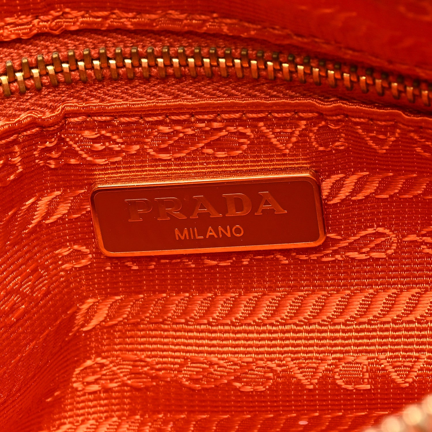 Prada Tessuto Nylon Vela Saffiano Wristlet Orange 6 of 9